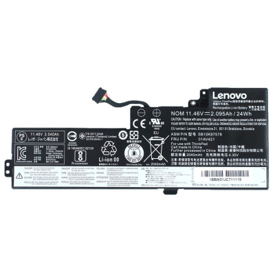 Оригинальная батарея для ноутбука LENOVO 01AV419 (ThinkPad: T470, T480, A475, A485) 11.46V 2095mAh 24Wh Black (SB10K97576)