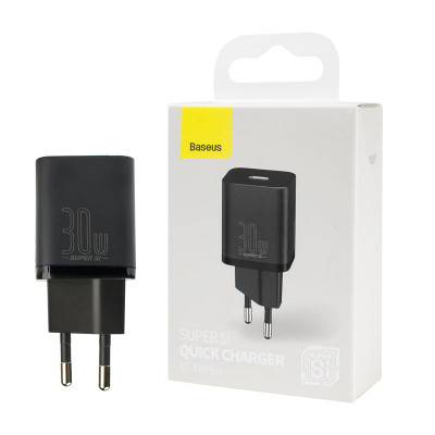 Baseus Super Si quick charger 1C 30W EU Black: быстрая зарядка для вашего устройства