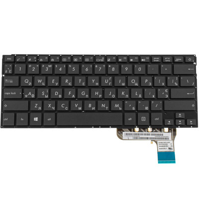 Клавіатура для ноутбука ASUS (UX302LA, UX302LG ) rus, black, без фрейма, підсвічування клавіш