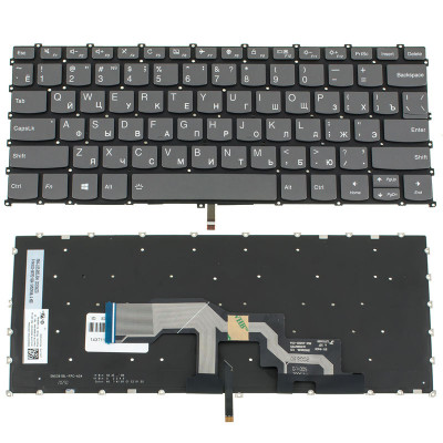 Клавіатура для ноутбука LENOVO (IdeaPad: S540-13 series) rus, onyx black, без фрейма, підсвічування клавіш