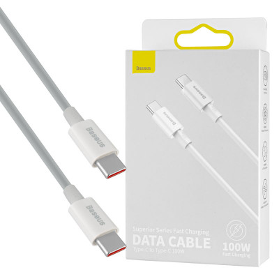 Кабель Baseus Superior Series Fast Charging Data Cable Type-C to Type-C 100W 1m White (CATYS-B02)