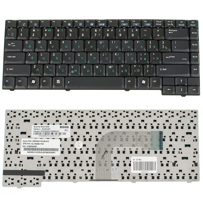 Клавіатура для ноутбука ASUS (A3(A/E/H/F/V), A4, A4000, A7, F5, G2, M9, R20, X50, Z8, Z8000), rus, black, шлейф праворуч