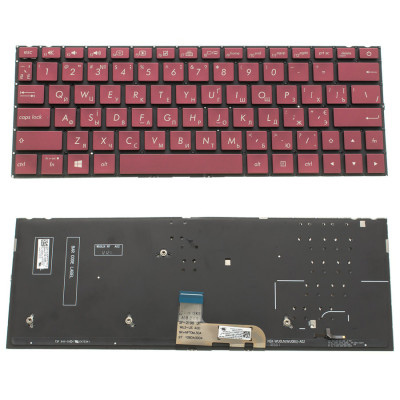 Клавіатура для ноутбука ASUS (UX333 series) rus, wine, без фрейма, підсвічування клавіш