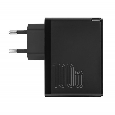 Зарядное устройство Baseus GaN5 Pro Fast Charger C+U 100W (Cable Type-C to Type-C 100W) 1m Black (CCGP090201) - быстрая зарядка для вашего устройства