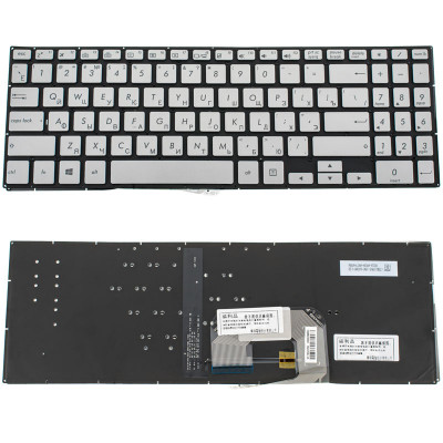 Клавіатура для ноутбука ASUS (UX561 series) rus, silver, без кадру, підсвічування клавіш