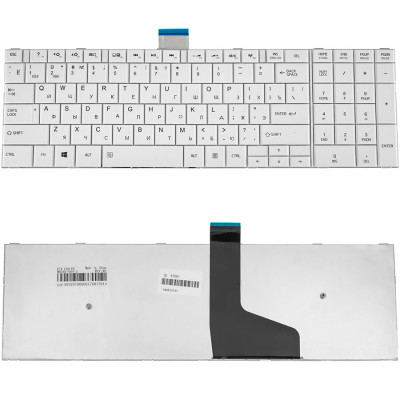 Клавіатура для ноутбука Toshiba (Satellite: C50, C50D, C55, C55D) rus, white