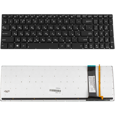 Клавіатура для ноутбука ASUS (G56, N56, N76) rus, black, без фрейма, підсвічування клавіш