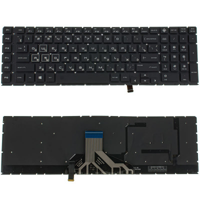 Клавиатура для ноутбука HP Omen 17-CB series, rus, black, подсветка клавиш (RGB)