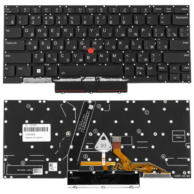 Клавіатура для ноутбука Lenovo (ThinkPad: X1 Nano Gen 3) rus, black, підсвічування клавіш, без фрейму  (ОРИГІНАЛ)
