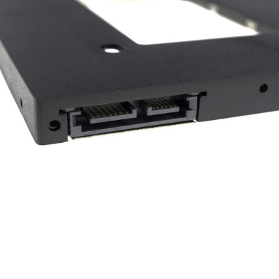 Кишеня для 2.5' SATA HDD,SSD h=9.5mm, устанавливается замість SATA-привода ноутбука, Second HDD Caddy Optibay, матовий