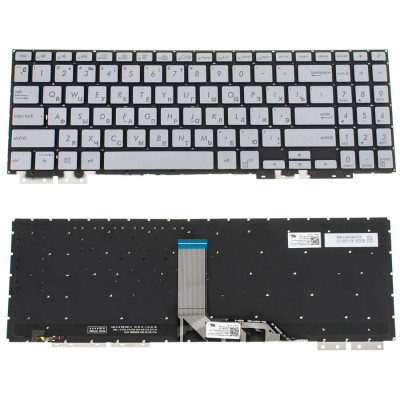 Клавіатура для ноутбука ASUS (UX562 series) rus, silver, без фрейма, підсвічування клавіш