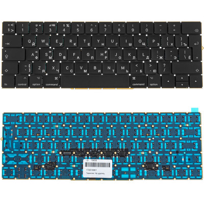 Клавіатура для ноутбука APPLE (MacBook Pro Retina: A1706, A1707 (2016-2017)) rus, black, BIG Enter, підсвічування клавіш (ОРИГИНАЛ)