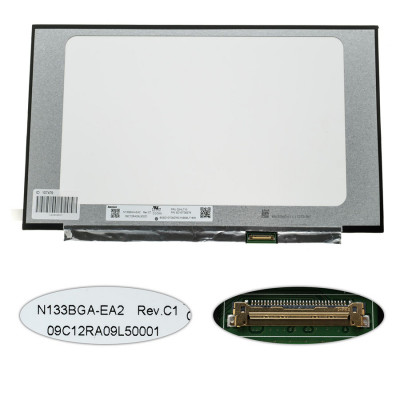 Матриця 13.3 N133BGA-EA2 (1366*768, 30pin(eDP), LED, SLIM(без планок та вушок), матова, роз'єм праворуч знизу) для ноутбука