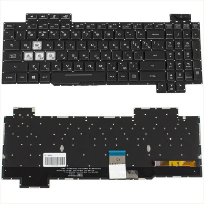 Клавіатура для ноутбука ASUS (GL504 series) rus, black, без фрейма, підсвічування клавішRGB (оригінал)