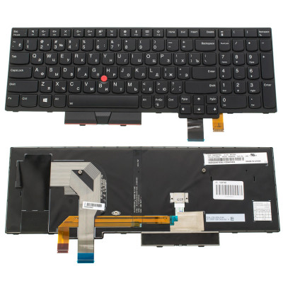 Клавіатура для ноутбука LENOVO (ThinkPad: T570, T580) rus, black, підсвічування клавіш