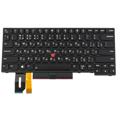 Клавіатура для ноутбука LENOVO (ThinkPad: E480, L380) rus, black, підсвічування клавіш, с джойстиком