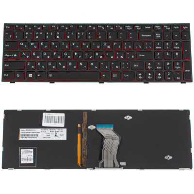 Клавіатура для ноутбука LENOVO (Y500, Y510p) rus, black, підсвічування клавіш