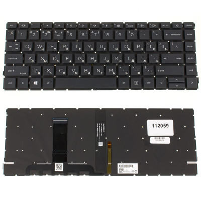 Клавіатура для ноутбука HP (ProBook: 440 G8, 445 G8) rus, black, без фрейма, підсвічування клавіш