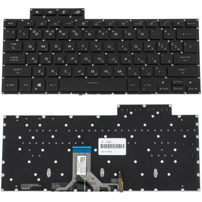 Клавиатура для ноутбука ASUS (GV301 series) rus, black, без фрейма, подсветка клавиш (оригинал)