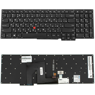 Клавіатура для ноутбука LENOVO (ThinkPad: S531, S540) rus, black, без фрейма, підсвічування клавіш