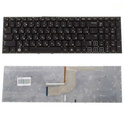 Клавіатура для ноутбука SAMSUNG (RC508, RC510, RC520, RV509, RV511, RV513, RV515, RV518, RV520) rus, black, без рамки, підсвічування клавіш