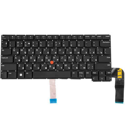 Клавіатура для ноутбука LENOVO (ThinkPad: E14 Gen 5) rus, black, без фрейму