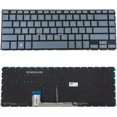 Оригинальная ASUS Клавиатура для ноутбука W700 series, blue-gray, без фрейма, с подсветкой клавиш - в магазине allbattery.ua