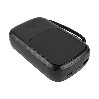 Универсальная мобильная батарея Baseus Qpow Pro Digital Display Fast Charge 20000mAh 20W iP Edition Black (Type-C 3A 0.3m Black) (PPQD060201)