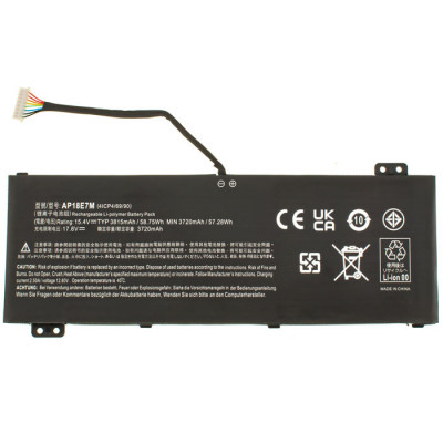 Аккумулятор ACER AP18E7M (Aspire: A715-74G, AN515-54, CN517-71, PT315-51, PT317-53  series) 15.4V 3815mAh 58.75Wh, Black (KT.00407.009)