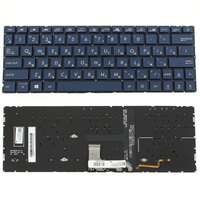 Клавіатура для ноутбука ASUS (UX334 series) rus, blue, без фрейма, підсвічування клавіш