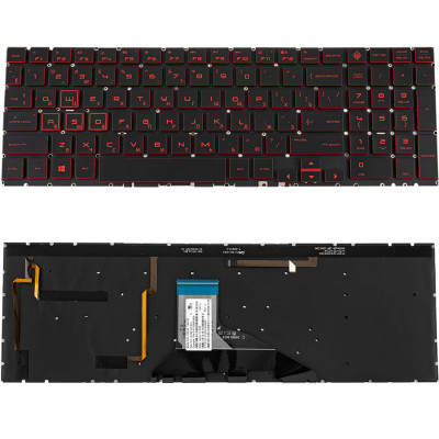Клавіатура для ноутбука HP (Omen 15-DC) rus, black, без кадру, підсвічування клавіш (RGB)