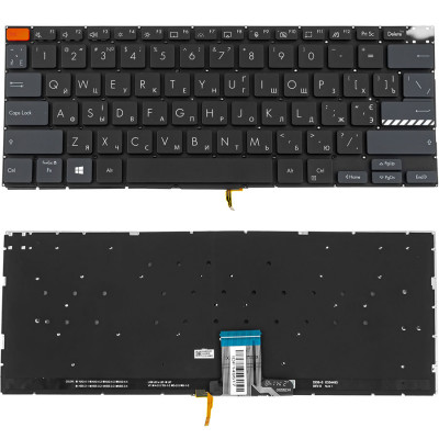 Клавиатура ASUS (X3400, X7400 series), ukr, black, подсветка клавиш (Red Esc), оригинал