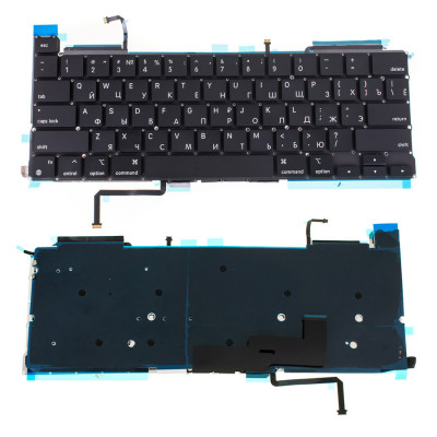 Клавіатура для ноутбука APPLE (MacBook Pro: A2338 (2020)) rus, black, підсвічування клавіш, SMALL ENTER (оригінал)