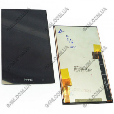 Дисплей для HTC M7, 801e One с черным тачскрином