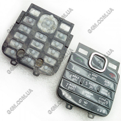 Клавиатура для Nokia C1-01, C2-00 темно-серая, кириллица (Оригинал)