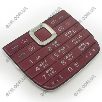 Клавиатура Nokia E75 верхняя, красная, кириллица (Оригинал) слегка б/у.