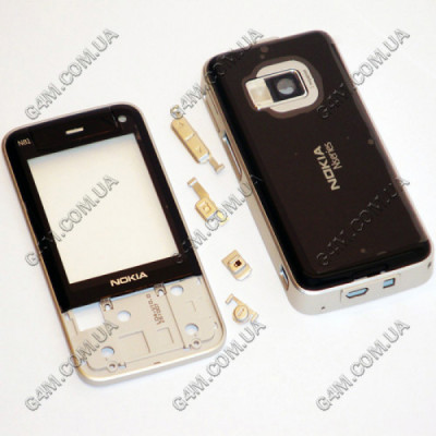 Корпус Nokia N81 черный с серебристой средней частью, высокое качество