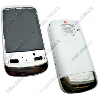 Корпус Nokia C2-02, C2-03 белый с золотистым, высокое качество