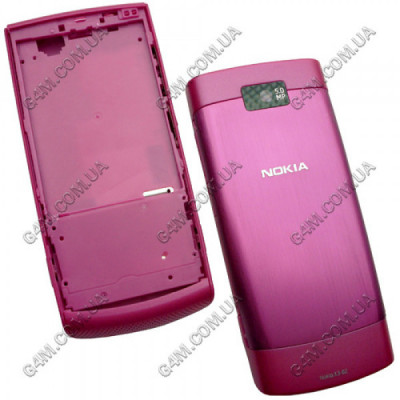 Корпус для Nokia X3-02 Touch and Type малиновый, высокое качество
