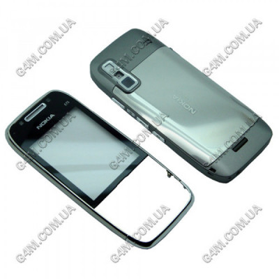 Корпус Nokia E75 серый с серебристым, высокое качество