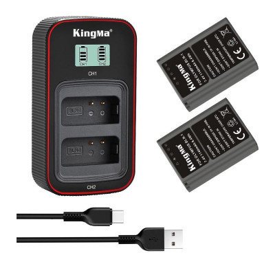 3-Pack KingMa Olympus BLN-1 (2 АКБ KingMa BLN-1 и 1 ЗУ на две батареи)
