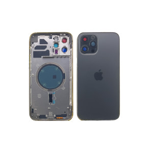 Корпус iPhone 12 Pro Max в зборі Black з тримачем SIM, кнопками, магнітами та сіткою EU