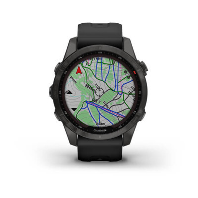 Смарт-часы Garmin fenix 7S Sapphire Sol,Carbon Gray DLC Ti w/ith Blk Band, GPS (010-02539-25)