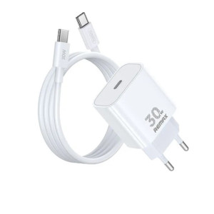 Мережевий зарядний пристрій з кабелем REMAX Figen Series 30W All-compatible GaN Charger+ RC-CO21 Data Cable Set  RP-U71 EU-White