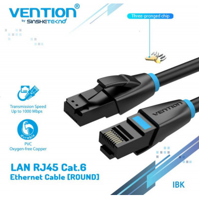 Кабель Vention Cat.6 UTP Patch Cable 30M Black (IBEBT)