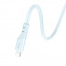 Кабель HOCO X97 Crystal color PD silicone charging data cable iP light blue