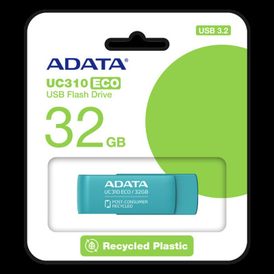 Компактная и экологически чистая флешка Flash A-DATA USB 3.2 UC310 Eco 32Gb Green – ваш идеальный выбор!
