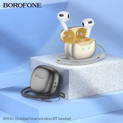 Навушники BOROFONE BW40 Gratified true wireless BT headset Champagne Gold