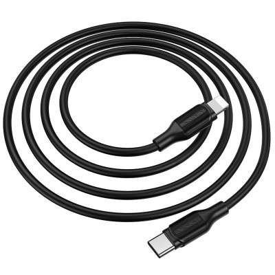 Кабель BOROFONE BX42 USB to iP 2.4A, 1m, silicone, TPE connectors, Black