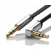 Аудіо кабель UGREEN AV119 3.5mm Male to 3.5mm Male Straight to angle flat Cable  2m (Black)(UGR-10599)